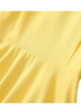 Primrose Yellow Knee-length Puffy Short Sleeve Pleated Tea Dress
