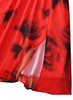 Red Juliet Flower Spirits Wrapped Bodice Pleated Maxi Dress