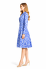 Shawl Collar Wide Waistband Midi-length Dress Coat in Blue