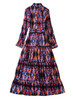 Ocean Ikat Shirt Dress with Flounce Hem Skirt