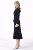 Princess Kate Inspired Peplum Jacket & Flared Midi Skirt Suit in Navy