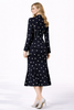 Princess Kate Inspired Peplum Jacket & Flared Midi Skirt Suit in Navy