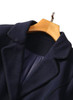 Ivanka Inspired Notched Collar Mid-Length Coat in Navy