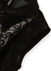 Black Sleeveless Velvet Lace-Insert Top & Pleated Skirt Set