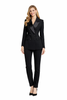 Black Satin Lapel Tuxedo Jacket Blazer with Padded Shoulders