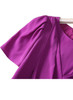 Lilac Twist Bodice Ruffled Sleeve Crepe A-line Midi Dress