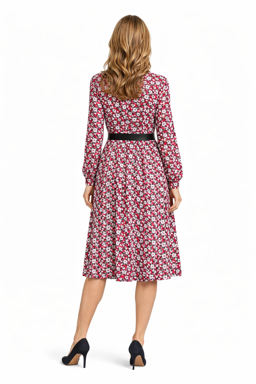 michael kors carnation georgette shirt dress Kate-inspired V-neck Carnation Floral Print Georgette Shirt Dress