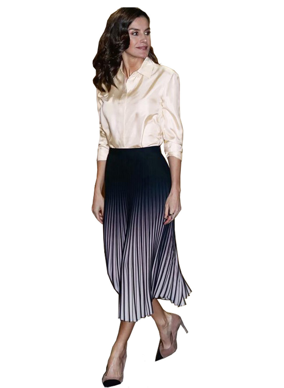 knife pleated midi skirt