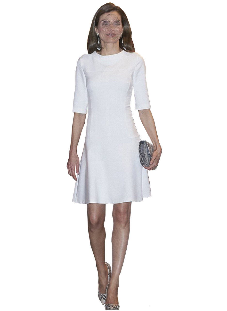 Short Backless Fit-and-Flare Semi-Formal Dress in White