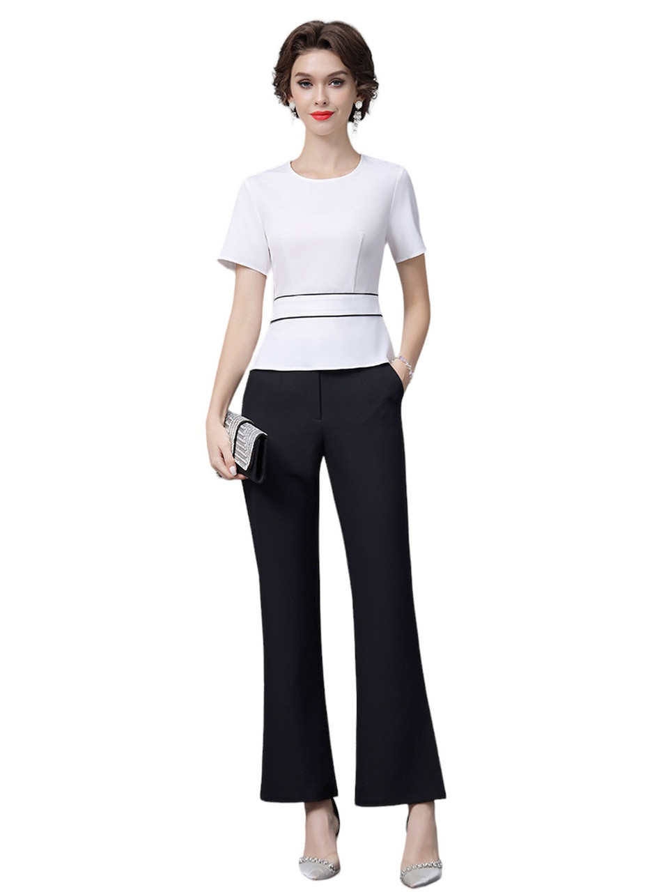 Delectable Peplum Top With Black Flare Pants – FUELTHESTORE