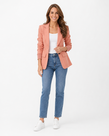 Coral Cargo Pocket Blazer with Elasticated Waist
