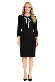 Black Cocktail Jacket and Sleeveless Sheath Dress Set