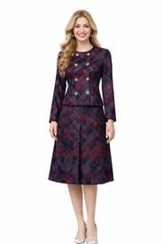 Amal Clooney-Inspired Collarless Jacket with Floral Buttons &  A-line Midi Skirt Set