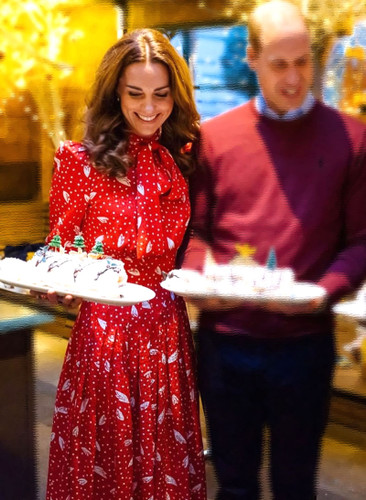 Red Ruffled Shoulder Pussy-bow Polka Dot Print Midi Dress