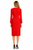 Bright Red Piped Sheath Pencil Dress with Keyhole Neckline