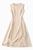 Beige Sleeveless Fit and Flare Midi Dress with Round Neckline