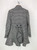 Chic Houndstooth Caban Coat with Frill Hem Detail
