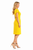 Bright Yellow Ruffle-Sleeve Fitted Pencil Dress