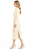 Cream Georgette Belted Side-Slit Shirt Dress