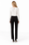 White Puff-Shoulder Long-Sleeve Crepe Blouse