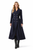 Military-Inspired Deep Navy Double-Breasted Longline Coat