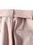 White Pintuck Blouse & Beige Self-Tie High-Waisted Trousers Set