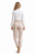 White Pintuck Blouse and Beige Belted Trouser Set