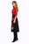 Red Silk Blouse & Poppy-Print Midi Skirt Set