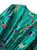 Green Floral Print V-Neck Midi Dress with Asymmetric Hemline