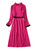 Pink Ruffled-Neck Polka Dot Midi Dress