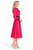 Pink Ruffled-Neck Polka Dot Midi Dress