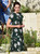Forest Green Dahlia-Print Fit-and-Flare Midi Dress