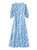 Sky Blue Polka Dot Button-Front Slit Midi Dress