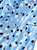 Sky-Blue Polka Dot Midi Dress with V-Neckline and Side Slit