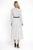 Timeless Monochrome Print Midi Dress with High Neck and Pleated Skirt