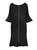 Black Asymmetric-Neck Fitted Midi Dress