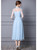 Pussy Bow Embroidered Tulle Dress in Blue