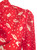Red Ruffled Shoulder Pussy-bow Polka Dot Print Midi Dress
