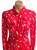 Red Ruffled Shoulder Pussy-bow Polka Dot Print Midi Dress