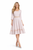 Queen Letizia Inspired 3/4 Sleeve Floral Embroidered Fit-and-Flare Dress in Pale Blush