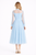 Dust Blue Pussy Bow Embroidered Tulle Dress