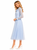Dust Blue Pussy Bow Embroidered Tulle Dress
