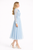 Dust Blue Pussy Bow Embroidered Tulle Dress