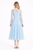 Dust Blue Pussy Bow Embroidered Tulle Dress
