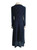 Navy Polka Dot Button-Down Midi Shirt Dress in Long Length