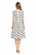 White Polka Dot Square-Neck Fit-and-Flare Midi Dress