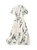 Tropical Leaf Print Mid-length Shirt Dress with Button Front