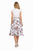 White V-Neck Floral Mock Two-Piece Midi Dress