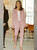 Dusty Pink Satin Blazer and Cigarette Trousers Set
