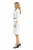 White Wool Tweed Fitted Belted Pencil Dress